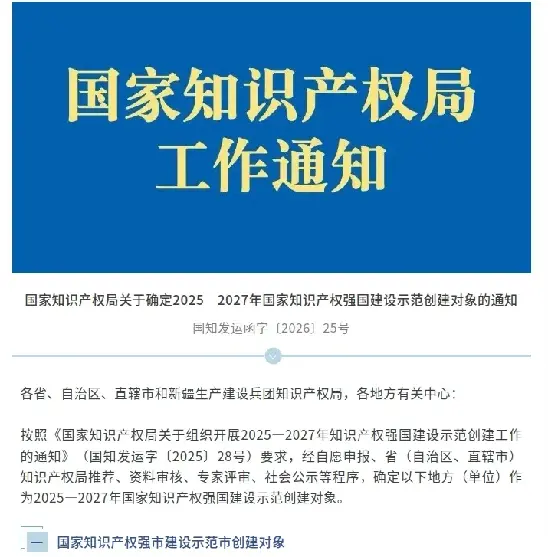 Společnost Quangong Machinery Co., Ltd. byla vybrána jako kandidát pro Národní podnik pro demonstraci duševního vlastnictví.